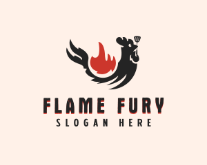 Chicken Flame Grill logo design