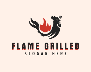 Chicken Flame Grill logo design