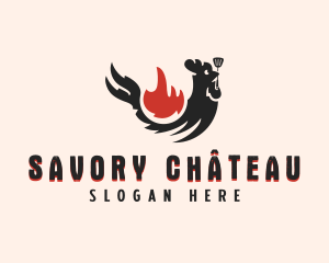 Chicken Flame Grill logo design