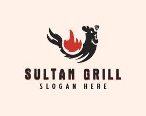 Chicken Flame Grill logo design