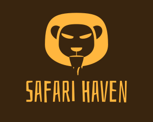 Yellow Safari Lion logo design