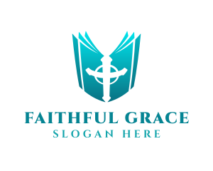 Gradient Christian Holy Bible logo design