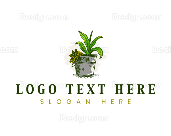 Bucket Plant Gardening Logo