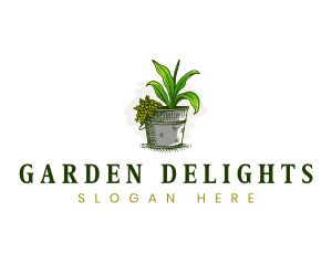 Bucket Plant Gardening logo design