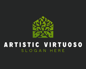 Green Home Vines logo design