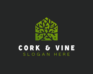 Green Home Vines logo design