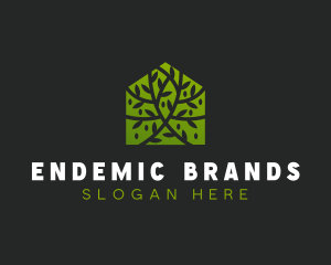 Green Home Vines logo design