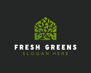 Green Home Vines logo design