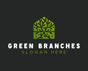 Green Home Vines logo design