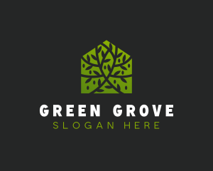 Green Home Vines logo design