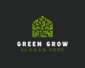 Green Home Vines logo design