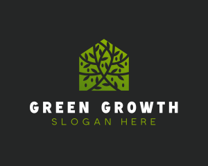 Green Home Vines logo design