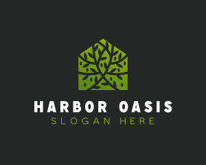 Green Home Vines logo design