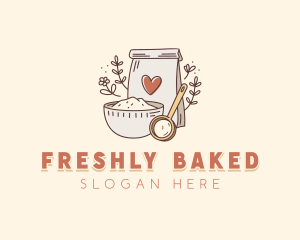 Floral Baking Flour logo design