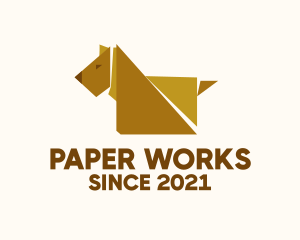 Origami Paper Dog  logo design