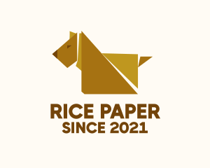 Origami Paper Dog  logo design