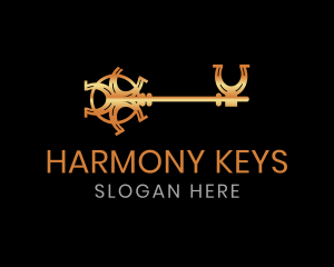 Golden Elegant Key logo design