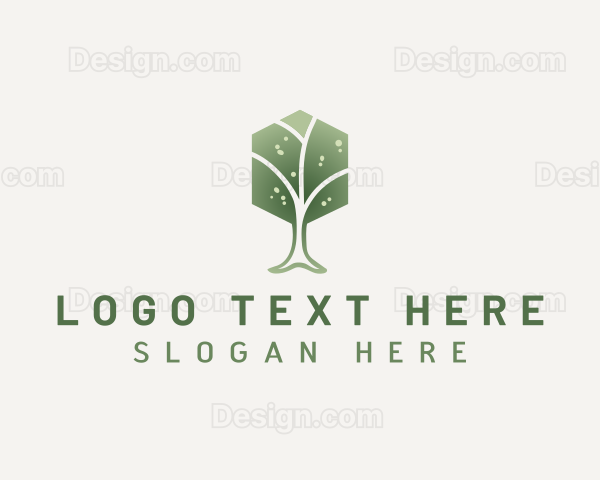 Natural Hexagon Tree Logo