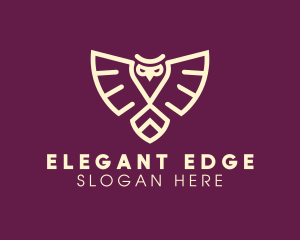 Modern Fierce Owl Wings logo design