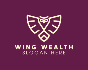 Modern Fierce Owl Wings logo design