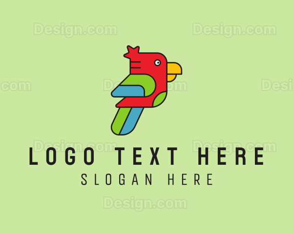 Geometric Parrot Bird Logo