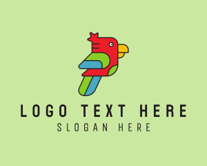 Geometric Parrot Bird logo