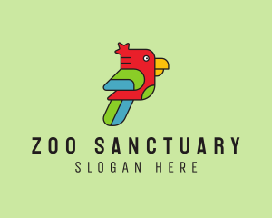 Geometric Parrot Bird logo design