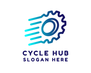 Fast Blue Cogwheel logo design