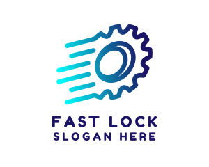 Fast Blue Cogwheel logo design