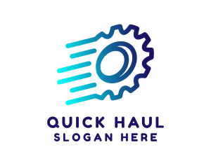 Fast Blue Cogwheel logo design