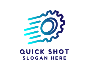 Fast Blue Cogwheel logo design