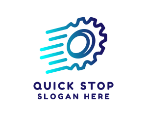 Fast Blue Cogwheel logo design