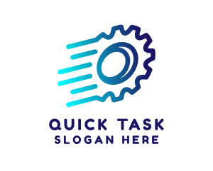 Fast Blue Cogwheel logo design