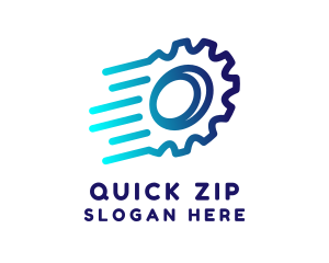 Fast Blue Cogwheel logo design