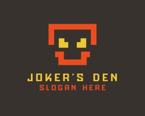 Pixel Joker Face logo design