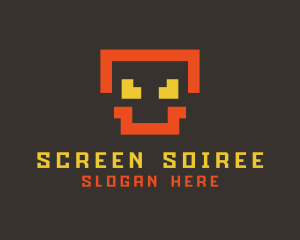 Pixel Joker Face logo design