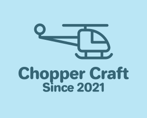 Blue Minimalist Helicopter  logo