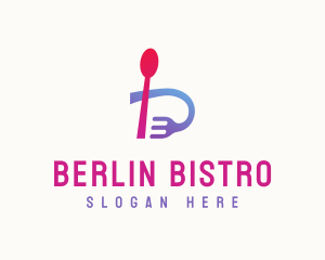 Modern Dining Letter B logo design