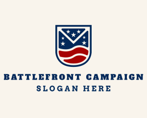 Patriotic Flag Shield  logo design