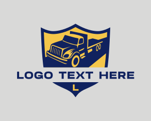 Flatbed Truck Construction Vehicle logo