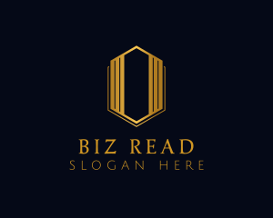 Gold Hexagon Letter O logo design