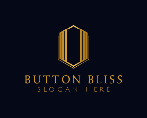 Gold Hexagon Letter O logo design