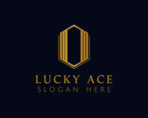 Gold Hexagon Letter O logo design