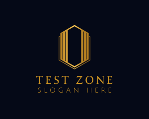 Gold Hexagon Letter O logo design