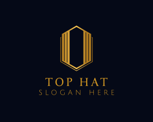 Gold Hexagon Letter O logo design