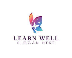 Wellness Skincare Butterfly logo design