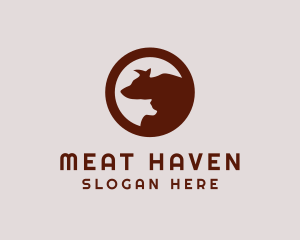 Cow  Meat Ranch logo design