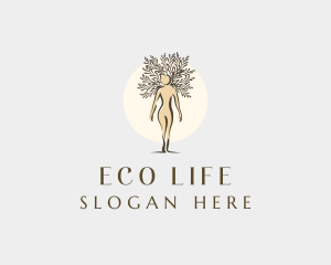 Lady Eco Tree  logo design