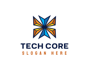 Modern Geometric Tech logo design