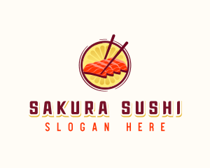 Sashimi Salmon Restaurant logo design